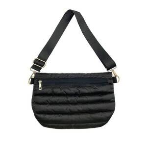NEW MAVI BANDZ women's quilted puffer messenger crossbody sling bag in black